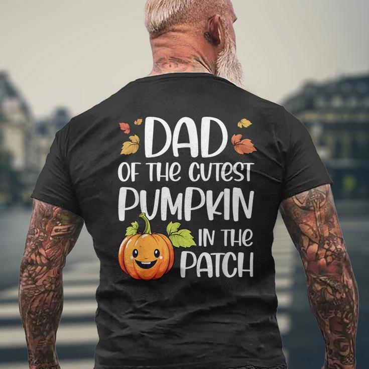 Dad Of Cutest Pumpkin In The Patch Halloween Thanksgiving Men's T-shirt Back Print Gifts for Old Men