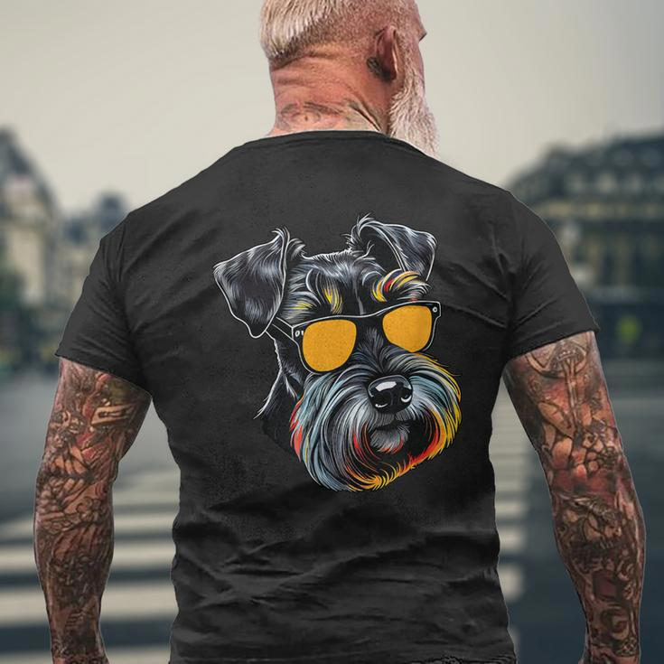 Dad Mom Cool Dog Sunglasses Miniature Schnauzer Mens Back Print T-shirt Gifts for Old Men