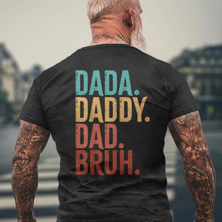 Dada Daddy Dad Bruh Fathers Day Vintage Men Mens Back Print T-shirt Gifts for Old Men