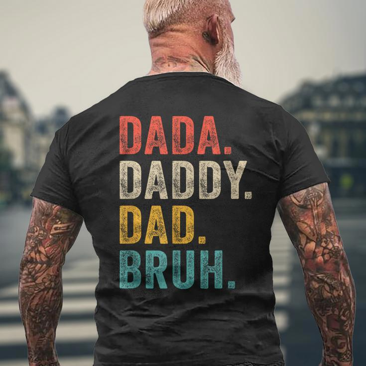 Dada Daddy Dad Bruh Fathers Day Vintage Retro Men's Back Print T-shirt Gifts for Old Men