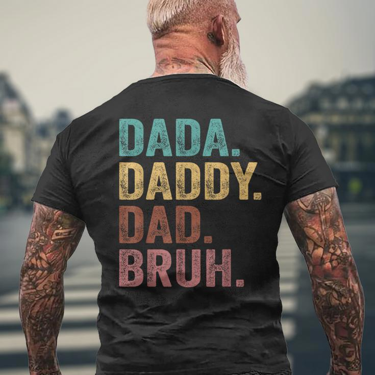 Dada Daddy Dad Bruh Vintage Fathers Day Men's Back Print T-shirt Gifts for Old Men