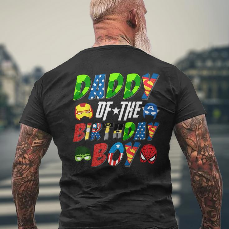 Daddy Of The Superhero Birthday Boy Super Hero Family Party Men's T-shirt Back Print Gifts for Old Men