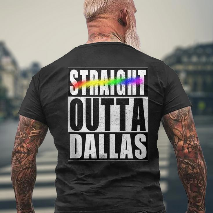 Dallas Gay Pride Not Straight Outta Lgbtq Mens Back Print T-shirt Gifts for Old Men