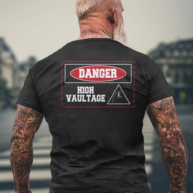 Danger High Vaultage Pole Vault Track And Field Jumping Mens Back Print T-shirt Gifts for Old Men