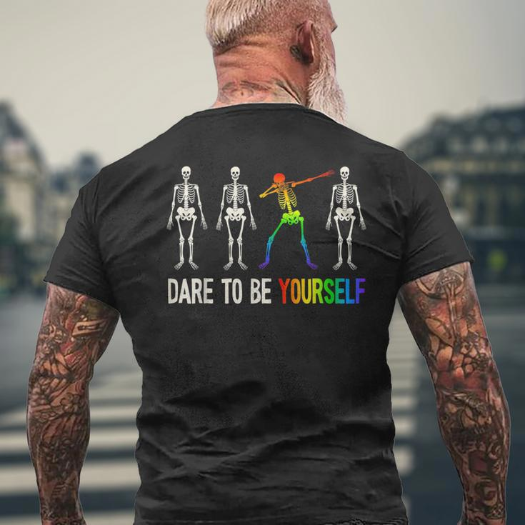 Dare To Be Yourself Lgbt Pride Lgbtq Mens Back Print T-shirt Gifts for Old Men