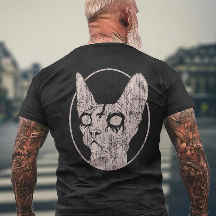Death Metal Sphynx Cat Men's T-shirt Back Print Gifts for Old Men