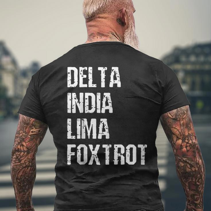 Delta India Lima Foxtrot Dilf Father Dad Joking Men's Back Print T-shirt Gifts for Old Men