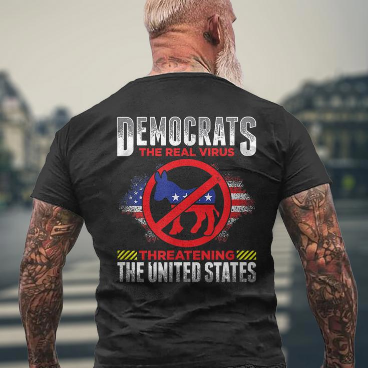 Democrats Suck Are Stupid The Real Virus Threatening The Us Men's Back Print T-shirt Gifts for Old Men