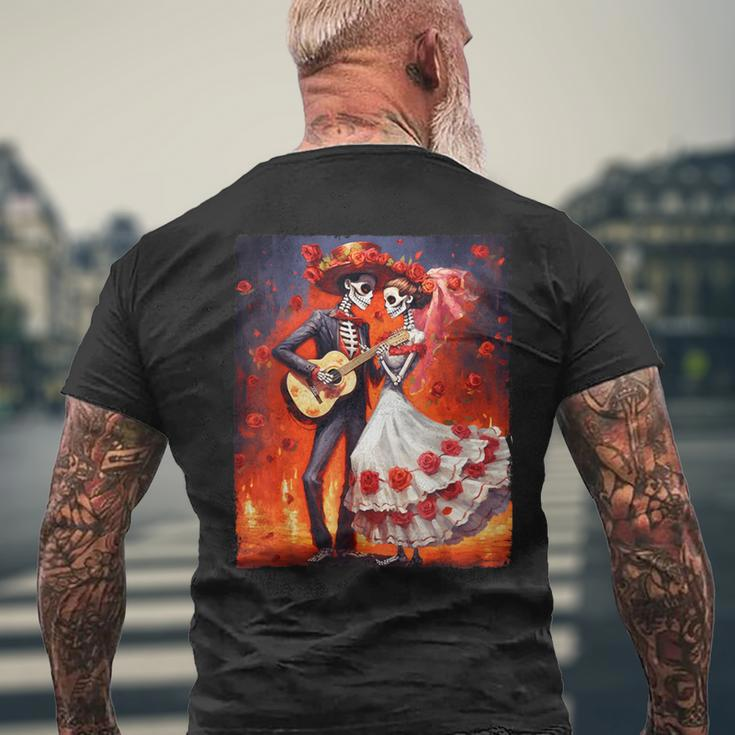 Dia De Los Muertos Skeletons Dancing Mexican Day Of The Dead Men's T-shirt Back Print Gifts for Old Men