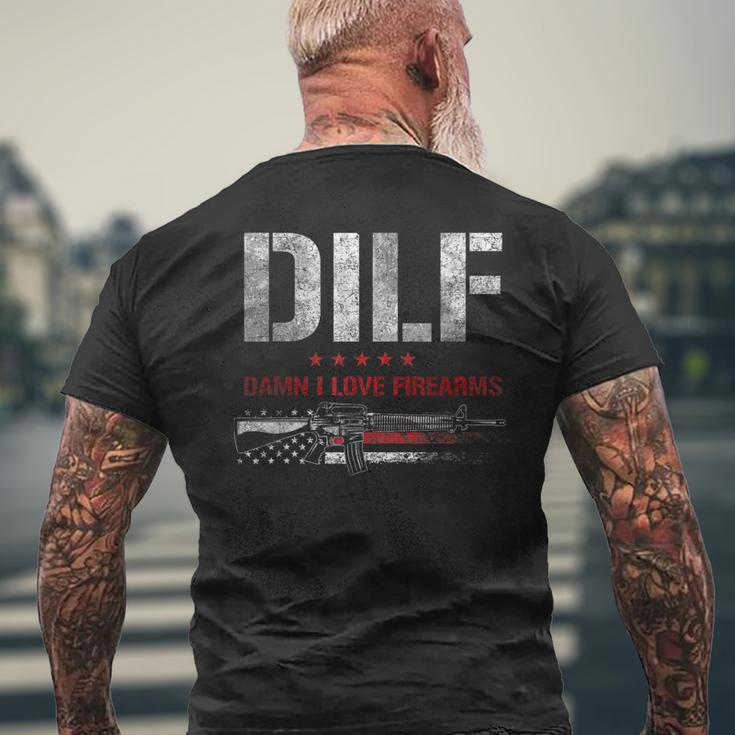 Dilf - Damn I Love Firearms Mens Back Print T-shirt Gifts for Old Men