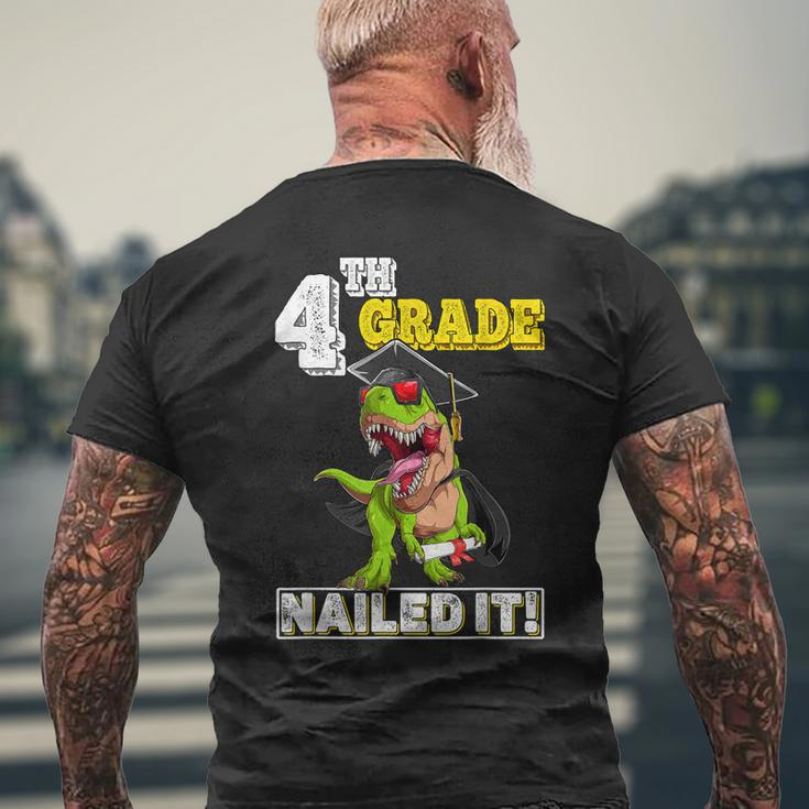 Dinosaur Graduation Hat Fourth Grade Nailed It Class Of 2031 Men's Back Print T-shirt Gifts for Old Men