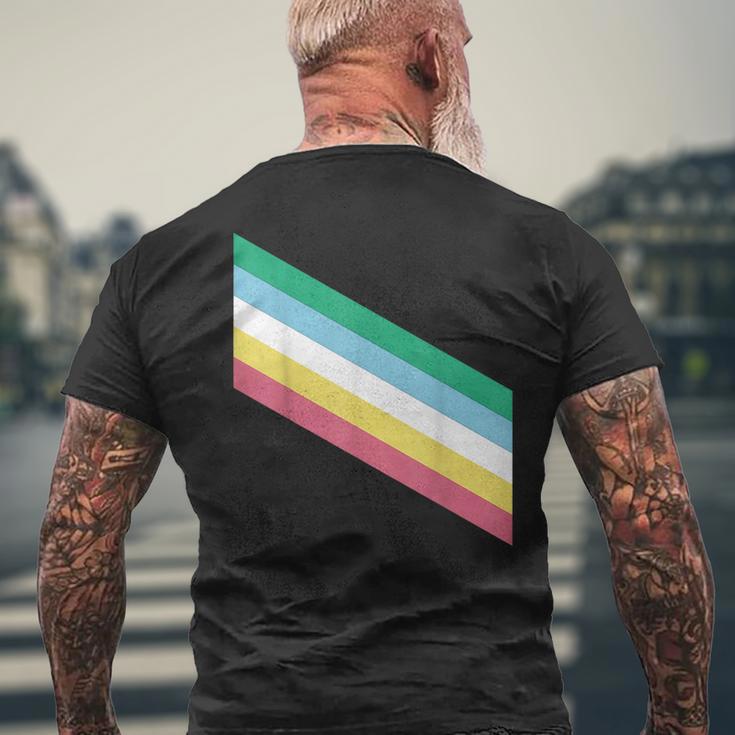 Disability Pride Flag Mens Back Print T-shirt Gifts for Old Men