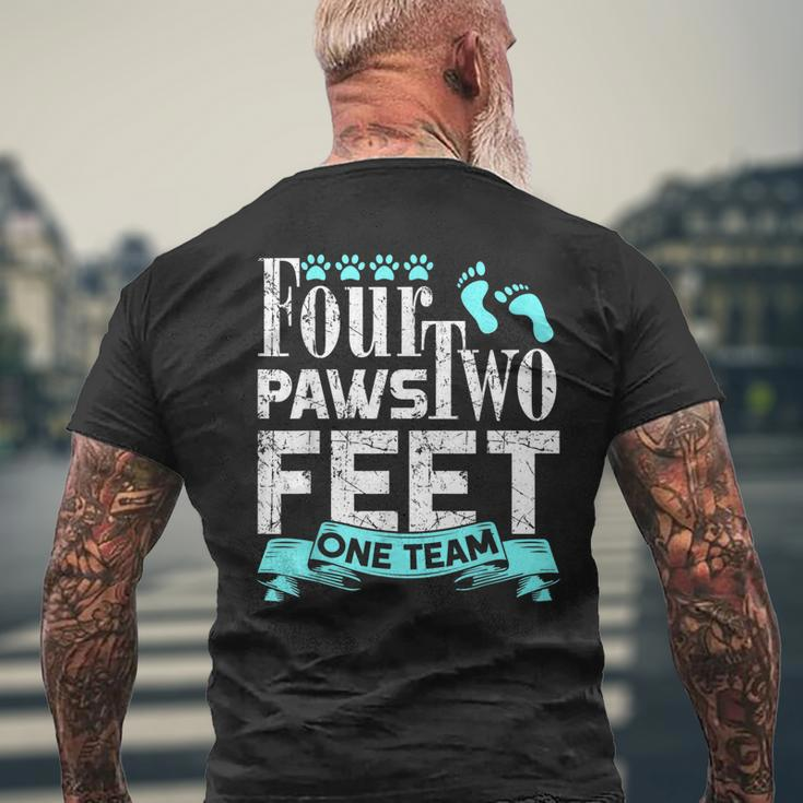 Dog Agility Four Paws Two Feet One Team Dog Men's Back Print T-shirt Gifts for Old Men