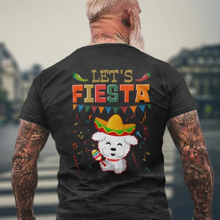 Dog Bichon Frise Mexican Cinco De Mayo Fiesta Lets Fiesta Bichon Frise 3 Mens Back Print T-shirt Gifts for Old Men