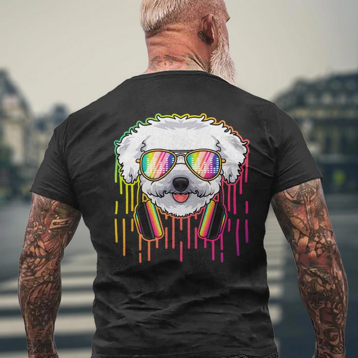 Dog Bichon Frise Music Bichon Frise Dj With Headphones Musical Dog Lovers 302 Mens Back Print T-shirt Gifts for Old Men