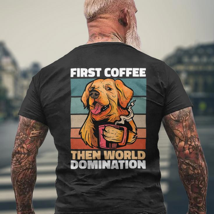 Dog Breed Coffee Golden Retriever Mens Back Print T-shirt Gifts for Old Men
