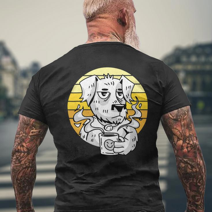 Dog Dad Shirt Golden Retriever Vintage Dog Coffee Lover Mens Back Print T-shirt Gifts for Old Men