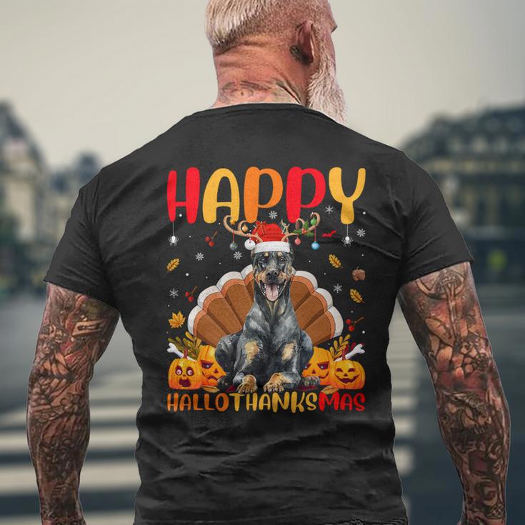 Dog Doberman Funny Doberman Dog Lover Happy Doberman Hellothanksmas Mens Back Print T-shirt Gifts for Old Men