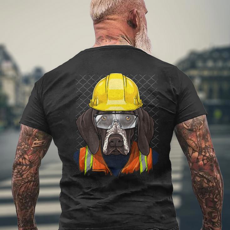 Dog German Shorthaired Construction Worker German Shorthaired Pointer Laborer Dog Mens Back Print T-shirt Gifts for Old Men