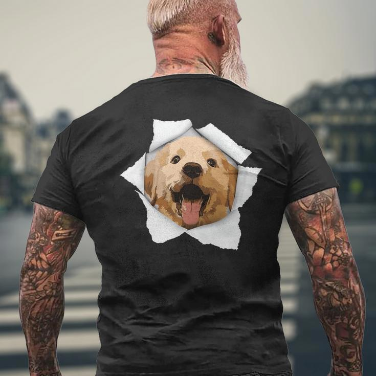 Dog Lover Cute Golden Retriever Jumping Mens Back Print T-shirt Gifts for Old Men