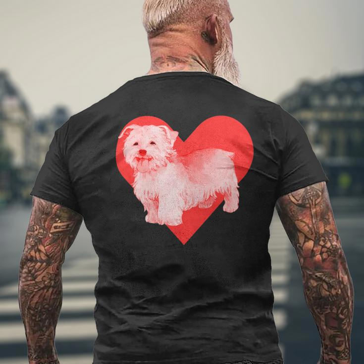 Dog Red Heart Havanese Mens Back Print T-shirt Gifts for Old Men