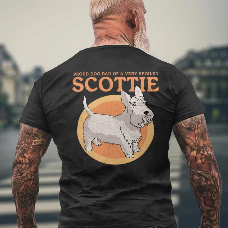 Dog Scottish Terrier Mens Dog Dad Of A Spoiled Scottie Dog Owner Scottish Terrier 2 Mens Back Print T-shirt Gifts for Old Men