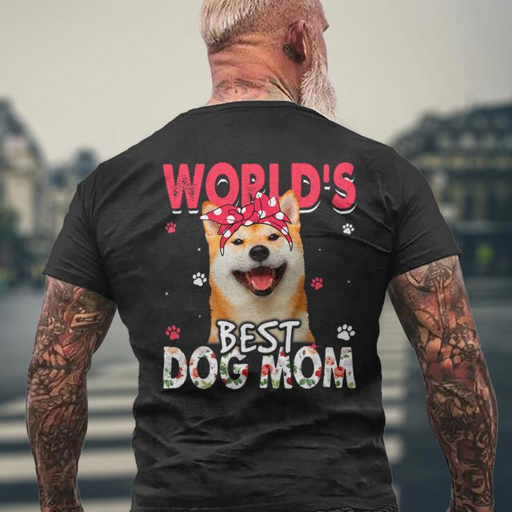 Dog Shiba Inu Womens Worlds Best Shiba Inu Dog Mom Funny Mothers Day Mens Back Print T-shirt Gifts for Old Men