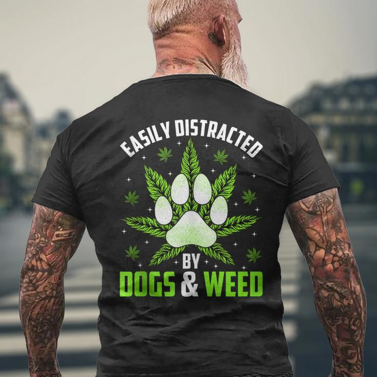 Dogs And Weed Dad Mom Dog Lover Cannabis Marijuana For Women Men's Back Print T-shirt Gifts for Old Men