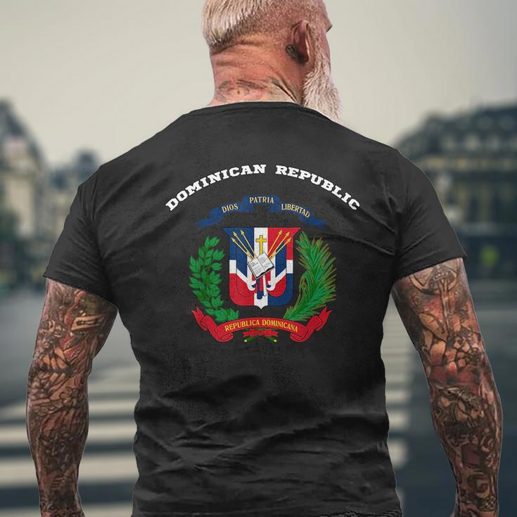 Dominican Republic Coat Of Arms Flag Souvenir Mens Back Print T-shirt Gifts for Old Men