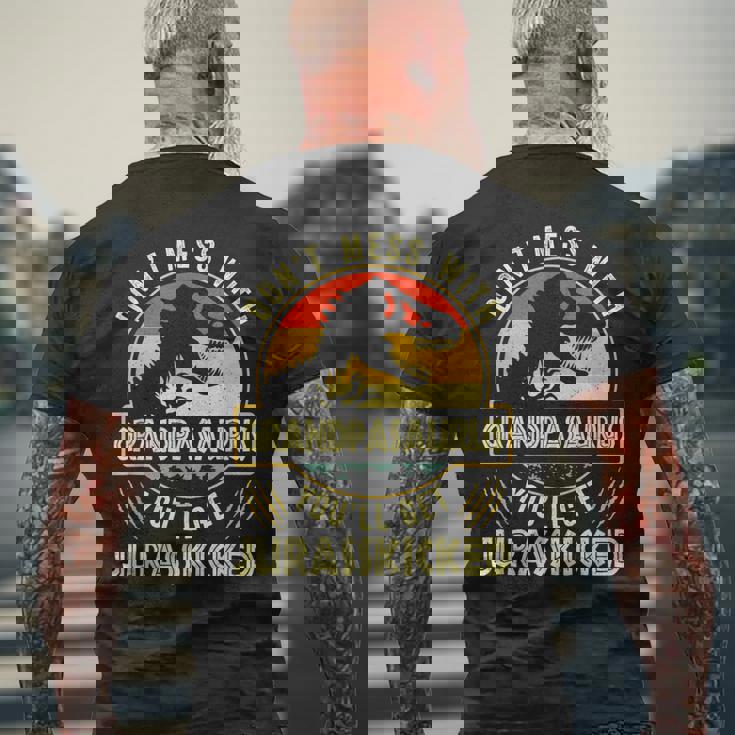 Dont Mess With Grandpasaurus Youll Get Jurasskicked Vintage Men's Back Print T-shirt Gifts for Old Men Dont Mess With Grandpasaurus Youll Get Jurasskicked Vintage Men's Back Print T-shirt Gifts for Old Men