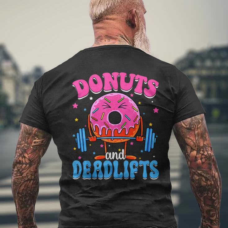 Donut And Deadlifts Barbell Doughnut Lover Girls Boys Son Mens Back Print T-shirt Gifts for Old Men