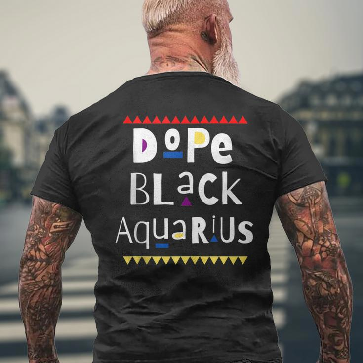 Dope Black Aquarius Men's T-shirt Back Print Gifts for Old Men