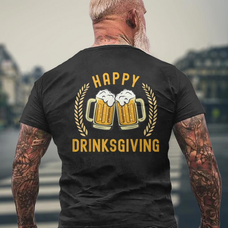 Drinking Party Happy Drinksgiving Happy Thanksgiving Men's T-shirt Back Print Gifts for Old Men