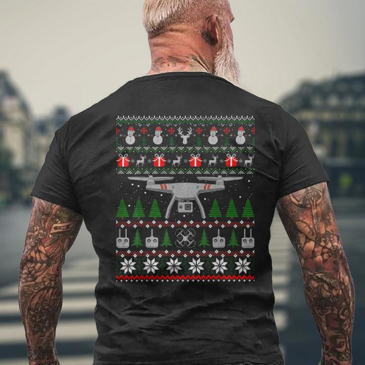 Drone Ugly Christmas Sweater Quadcopter Men's T-shirt Back Print Gifts for Old Men