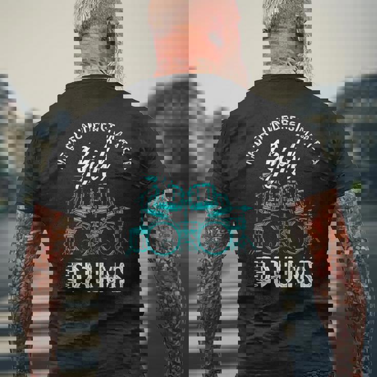 Drummer Girls Gift Never Underestimate A Girl With Drums Mens Back Print T-shirt Gifts for Old Men Drummer Girls Gift Never Underestimate A Girl With Drums Mens Back Print T-shirt Gifts for Old Men