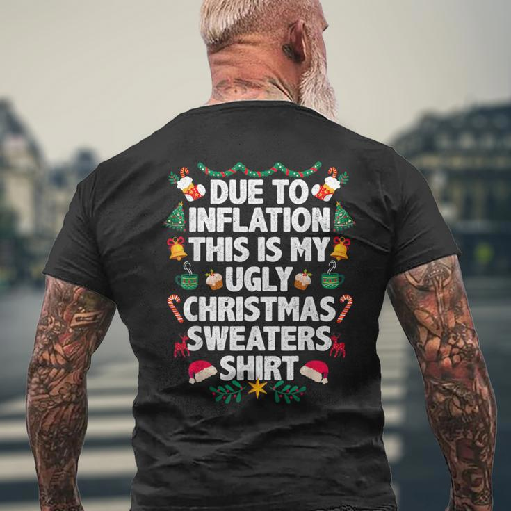 Due To Inflation This Is My Ugly Christmas Sweaters Pajama Men's T-shirt Back Print Gifts for Old Men