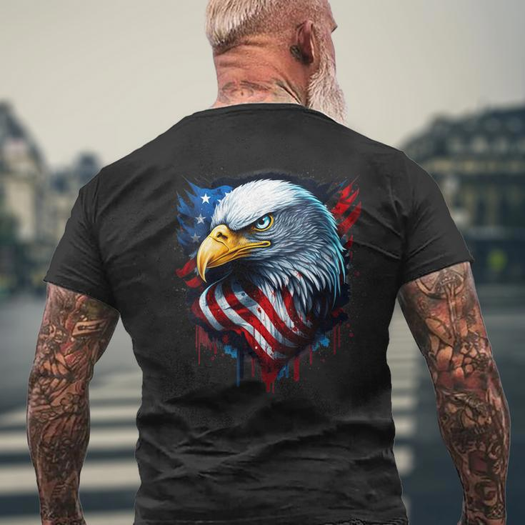 Eagle Of Freedom Merica Patriotic Usa Flag 4Th Of July 2023 Mens Back Print T-shirt Gifts for Old Men