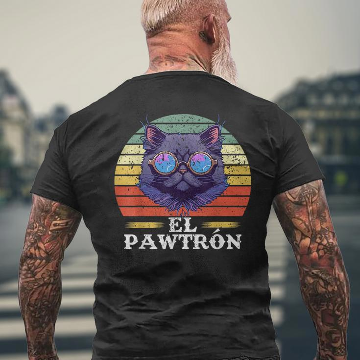 El Pawtrón Cat Dad Grandpa Daddy Cat Fathers Day Mens Back Print T-shirt Gifts for Old Men