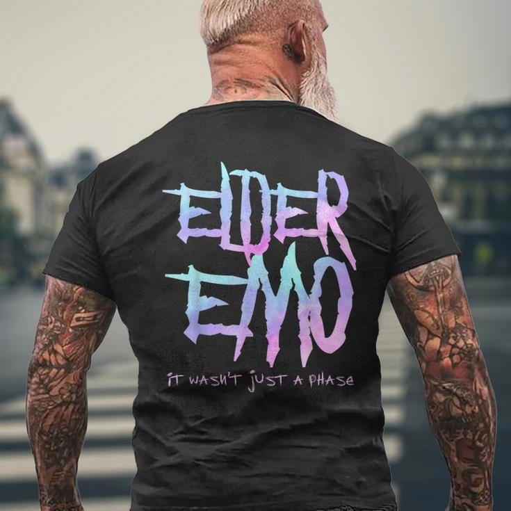 Elder Emo It Wasnt Just A Phase - Funny Emo Goth Mens Back Print T-shirt Gifts for Old Men