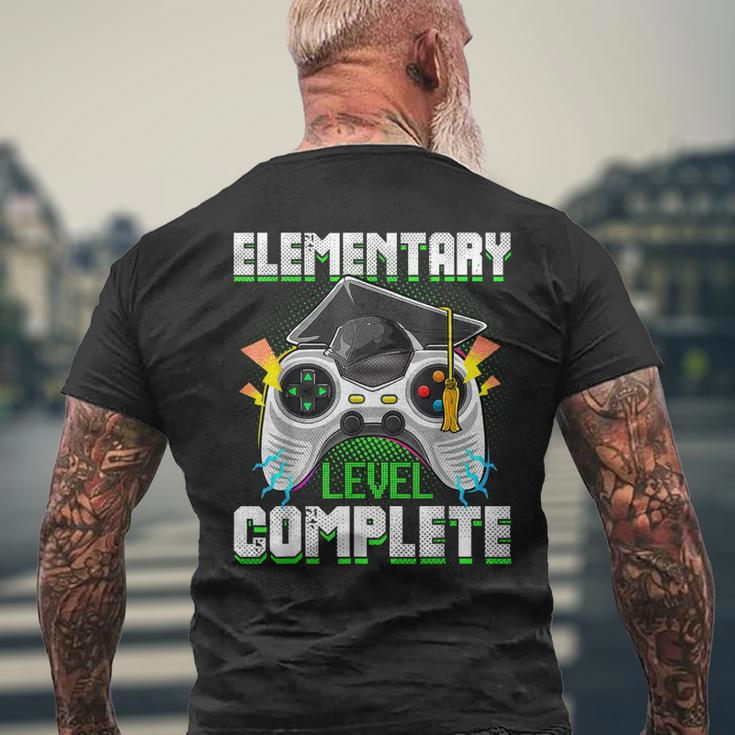 Elementary Level Complete Gamer Graduation Video Games Boys Mens Back Print T-shirt Gifts for Old Men