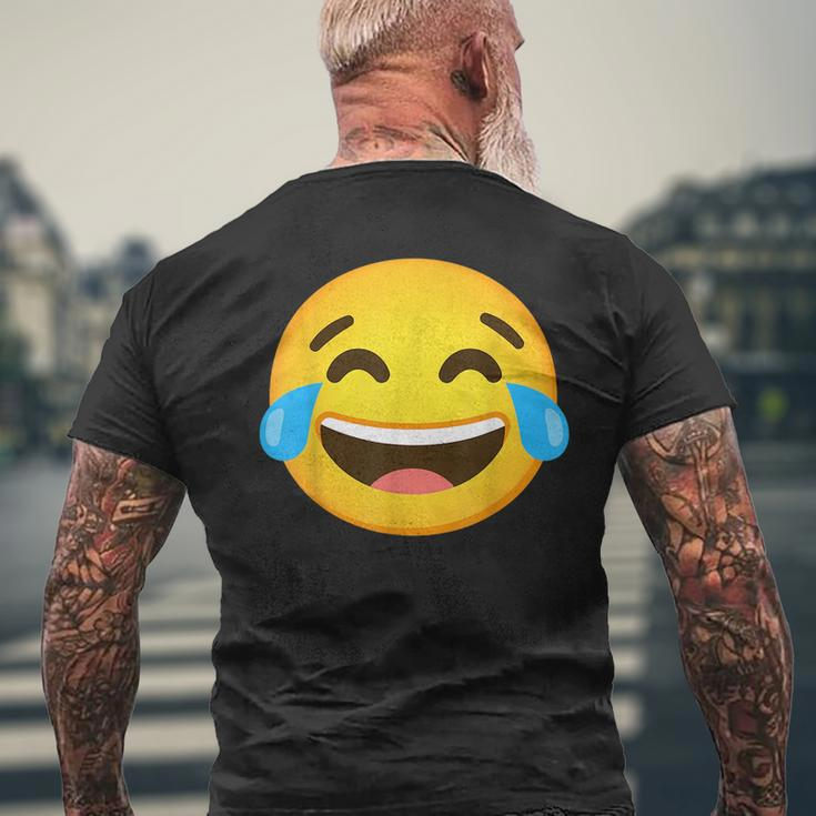 Emoticon Laughing Tears Face With Tears Of Joy Gift Mens Back Print T-shirt Gifts for Old Men