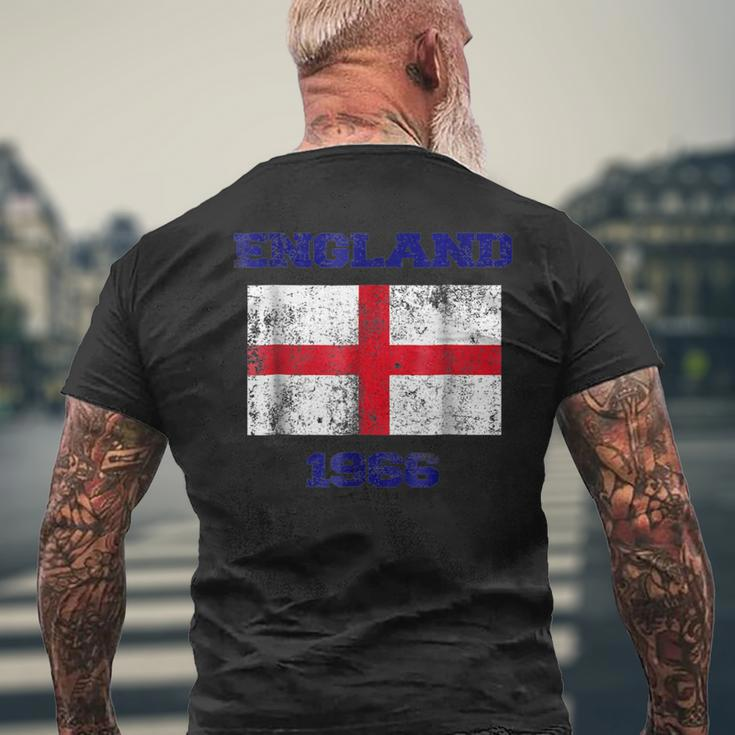 England 1966 Vintage Soccer Football Flag Lions Men's Back Print T-shirt Gifts for Old Men