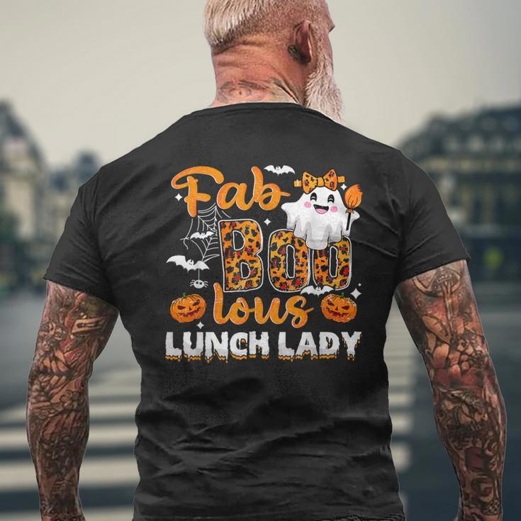 Faboolous Lunch Lady Happy Halloween Pumpkin Matching Men's T-shirt Back Print Gifts for Old Men