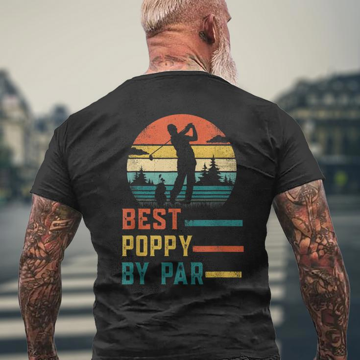 Fathers Day Best Poppy By Par Golf For Dad Grandpa Men's Back Print T-shirt Gifts for Old Men