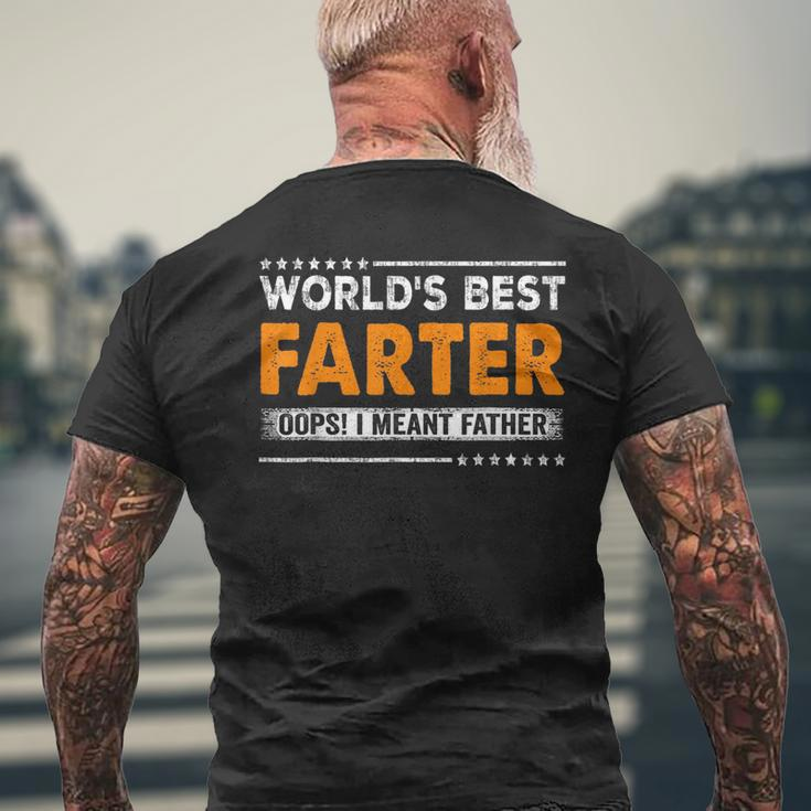 Fathers Day Funny Worlds Best Farter I Mean Father Mens Back Print T-shirt Gifts for Old Men