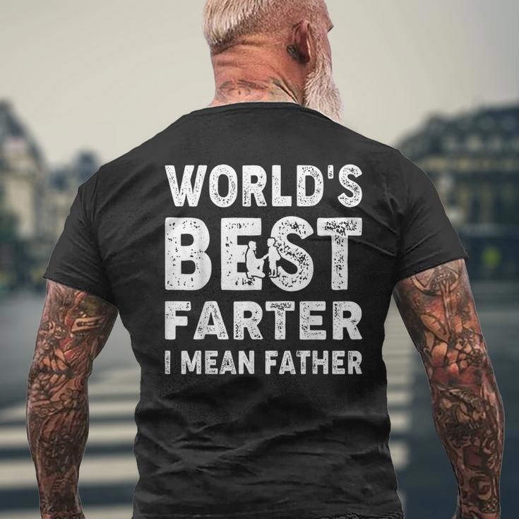 Fathers Day Worlds Best Farter I Mean Father Mens Back Print T-shirt Gifts for Old Men