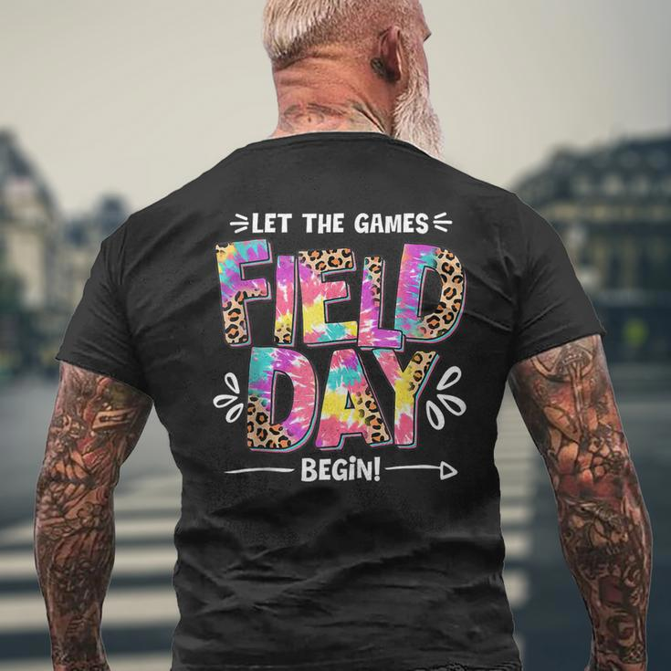 Field Day Let The Games Begin Leopard Tie Dye Field Day Mens Back Print T-shirt Gifts for Old Men