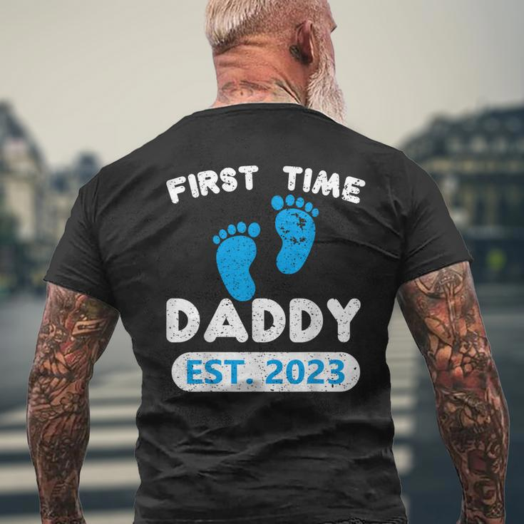 First Time Daddy Est 2023 Fathers Day Grandparents Son Mens Back Print T-shirt Gifts for Old Men