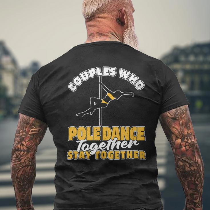Fitness Couple Dancer Fit Pole Dancing Mens Back Print T-shirt Gifts for Old Men