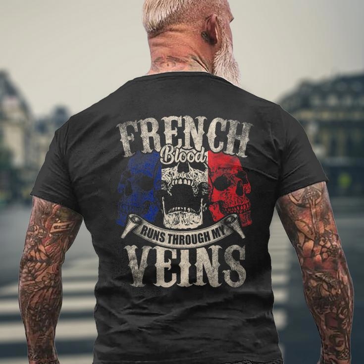 French Blood Runs Through My Veins Men's T-shirt Back Print Gifts for Old Men